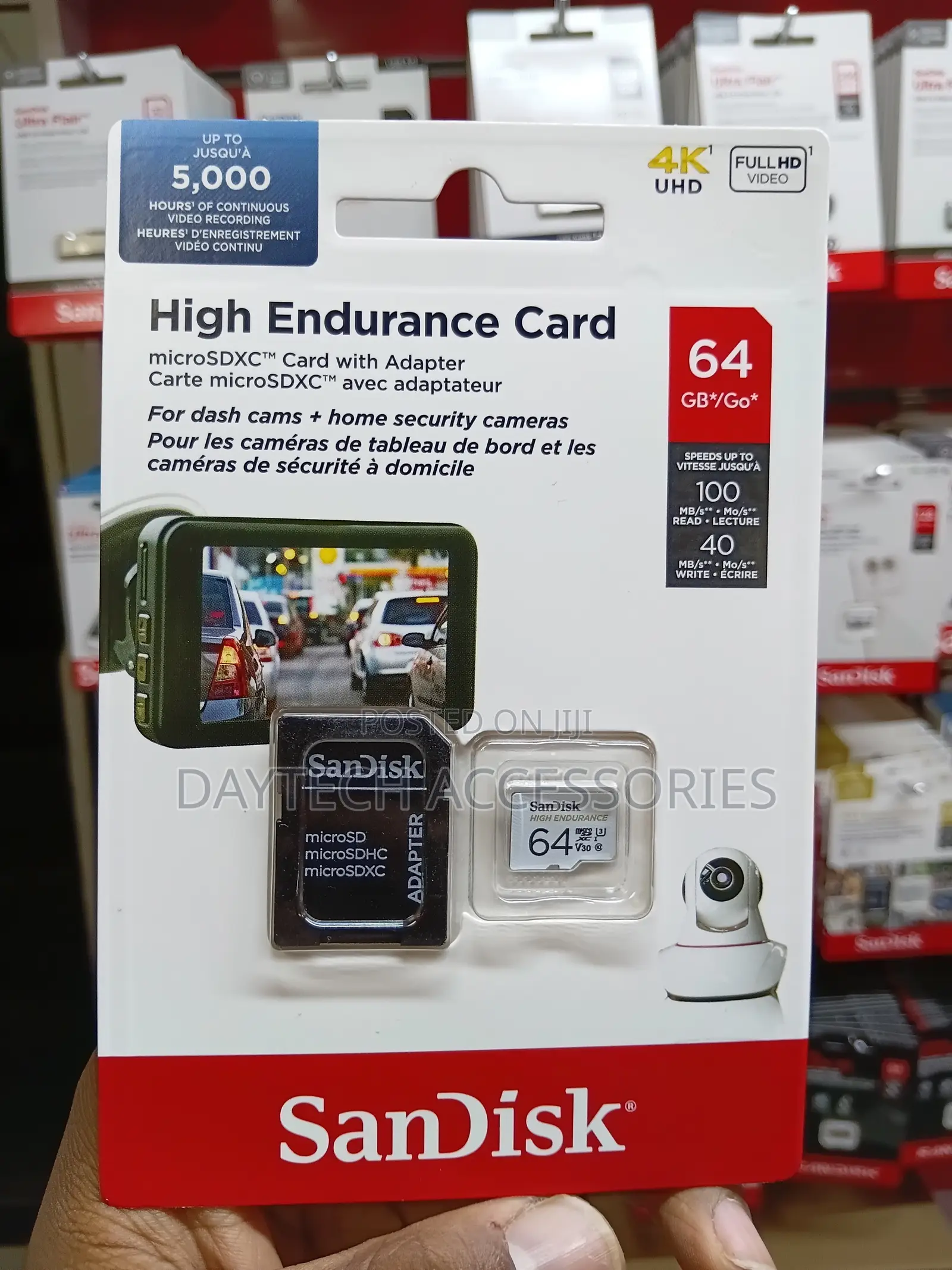 SanDisk High Endurance 64GB microSDXC Card With SD Adapter.