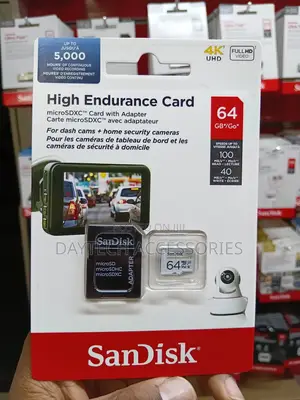 SanDisk High Endurance 64GB microSDXC Card With SD Adapter.