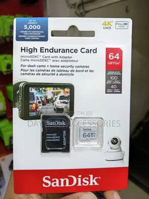 SANDISK - 64GB microSDXC High Endurance UHS-I Memory Card - White