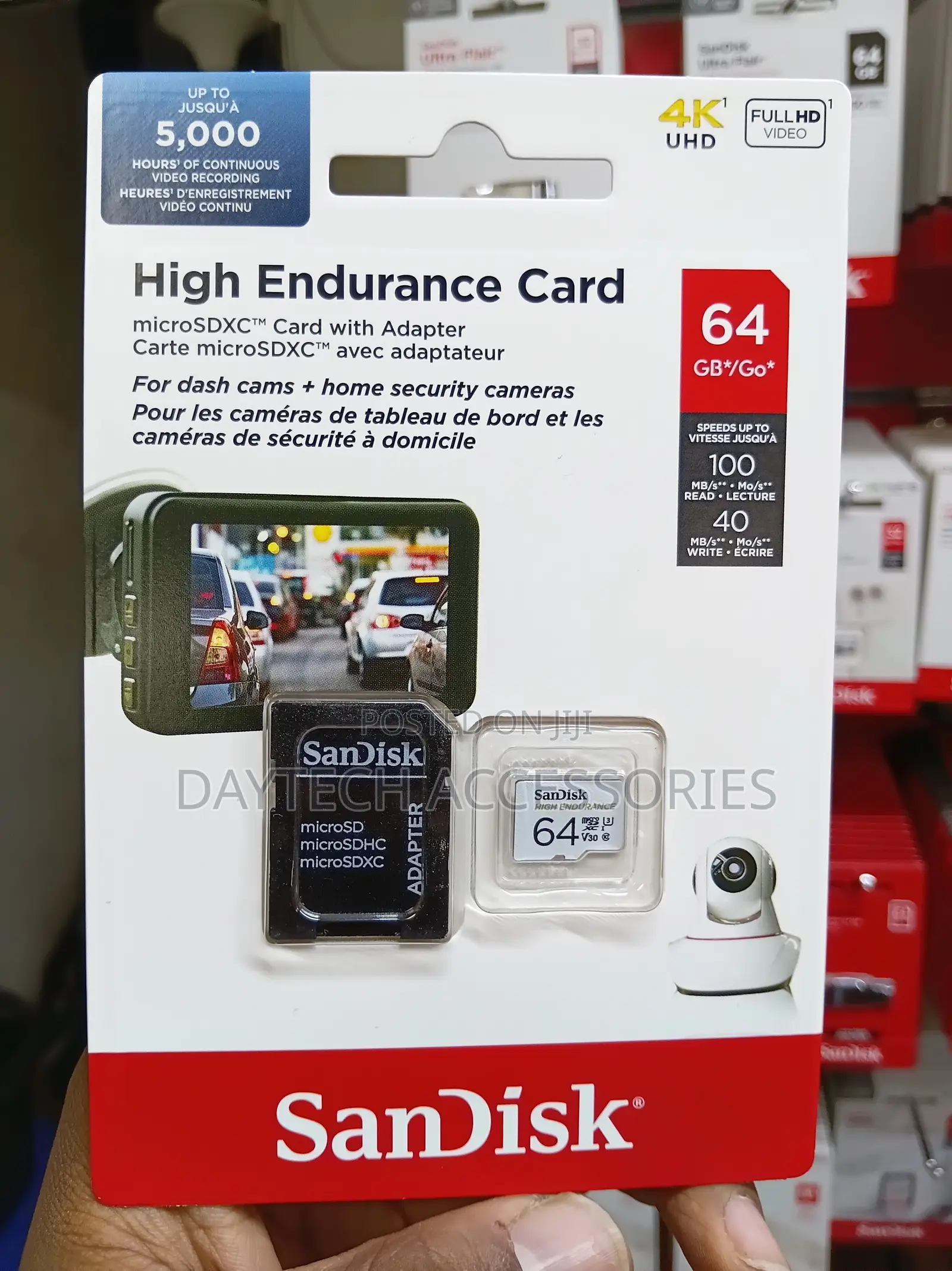 SANDISK - 64GB microSDXC High Endurance UHS-I Memory Card - White