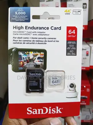 SANDISK - 64GB microSDXC High Endurance UHS-I Memory Card - White