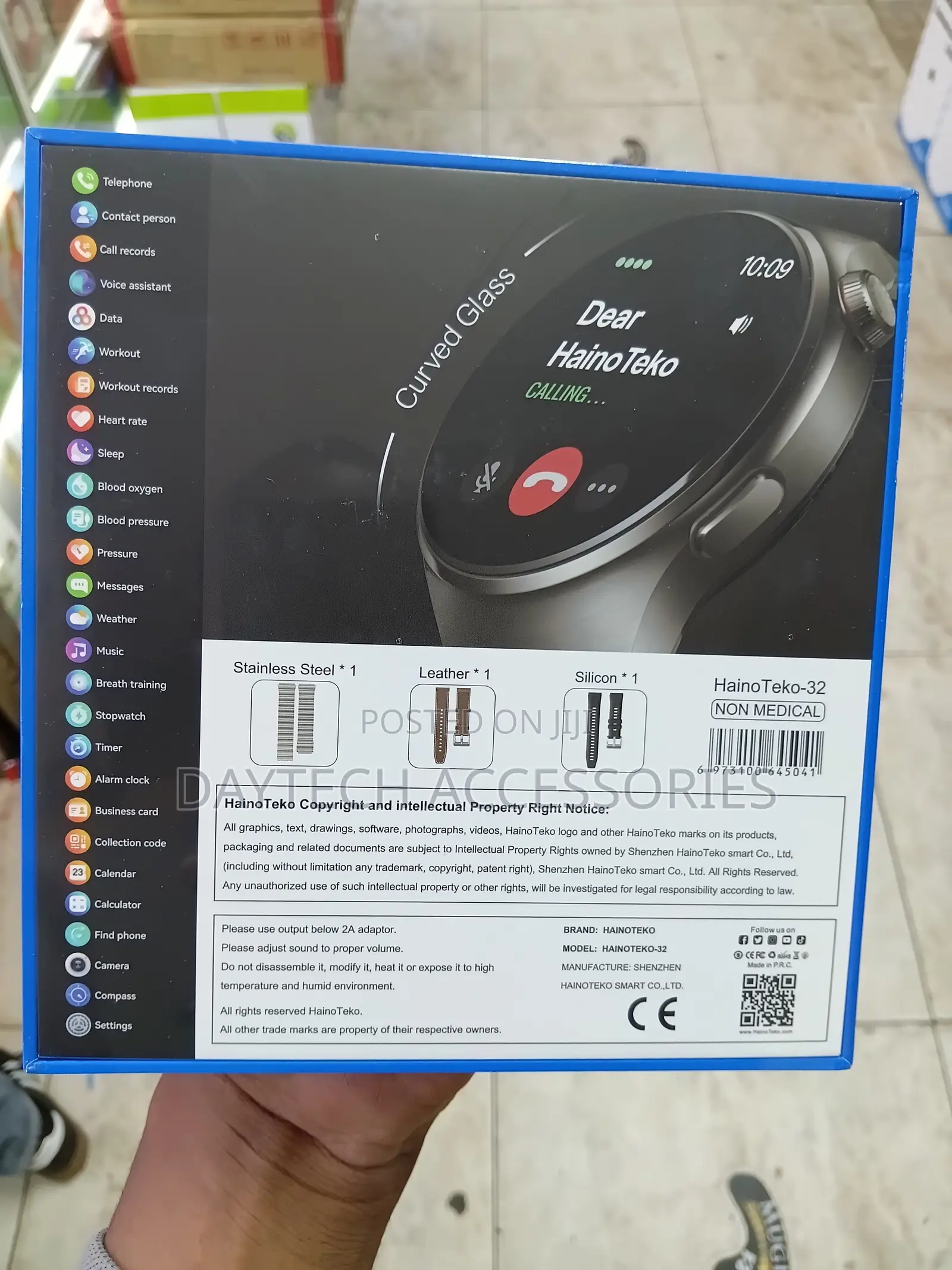 HainoTeko-32 Waterproof Smartwatch With Curved AMOLED Display.