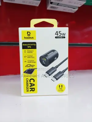 This Is a Baseus PrimeTrip VP2 45W Car Charger With a Matte Finish.