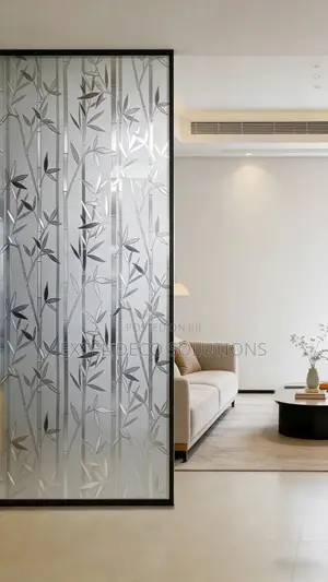 Frosted Glass Sticker | Bamboo Pattern Design