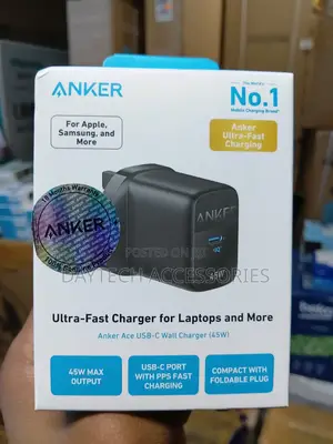 Anker 313 Charger Ace 45W USB C GaN Fast Charger - Black