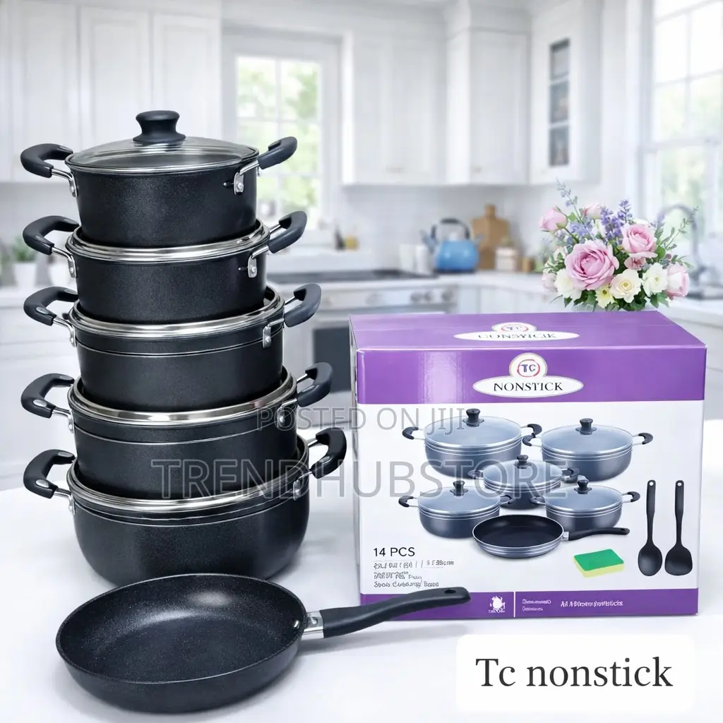 TC Premium 14PCS Granite Non-Stick Cooking Pot Set + FREE Gift