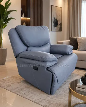 Single-Seater King-Size Recliner Gray Sofa