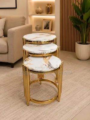 Imported Marble Top Coffee Tables Setup