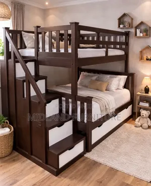 Modern Kids Double Decker Bed With Storage -Nairobi