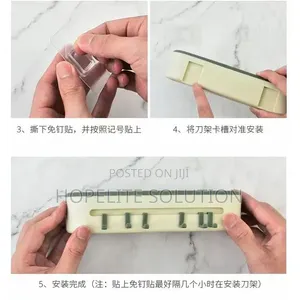 6 Slot Knives Organizer With 6 Extra Hooks