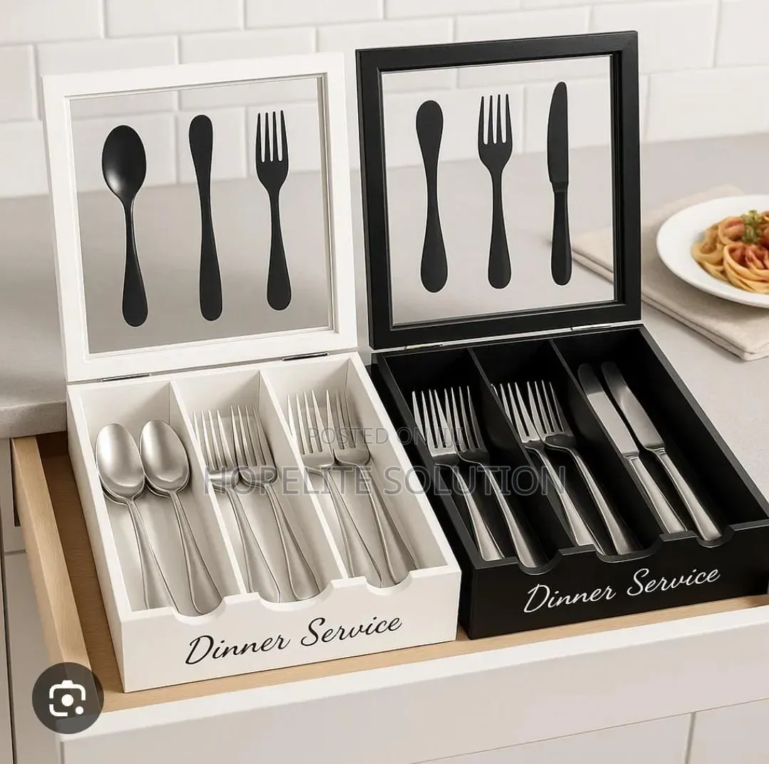 26x24x7cm Dinner Service 3 Compartment Cutlery Box Organizer