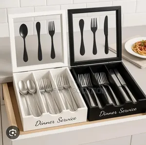 26x24x7cm Dinner Service 3 Compartment Cutlery Box Organizer