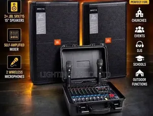 8 Channels Powered Mixer - Wireless Microphone - (2) JBL 15" Speaker's