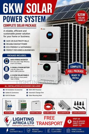SRNE 6kva - 5kwh Solar Offgrid - (6)625w Solar - Free Installation