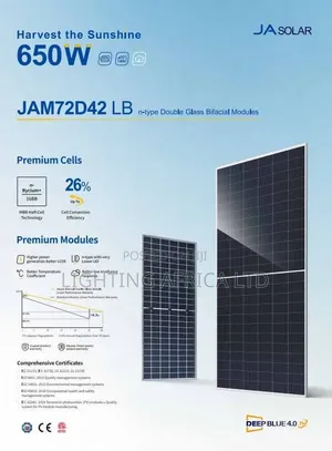 650W JINKO/ JA Bifacial All Weather Solar Panels Monocrystalline