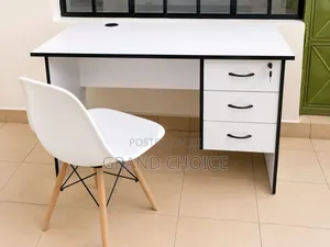 Modern 3-Drawer Office Desk With Eames Chair