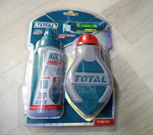 TOTAL 30M Chalk Line Reel Set With Blue Chalk Powder Line Level