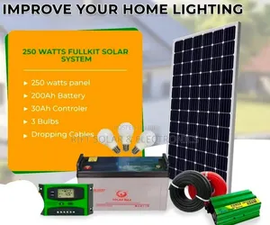 250 Solar - 200Ah Battery - 300w Inverter - 30A Controller - 4 Bulbs