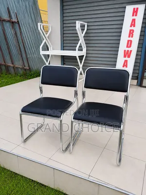 Black Visitor Chair With Chrome Frame