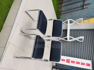 Black Visitor Chair With Chrome Frame