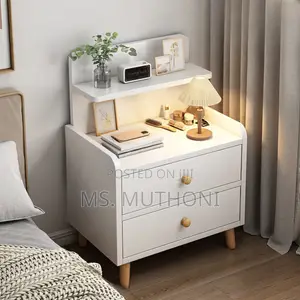 DIY White Bedside Table With 2 Drawers a Shelf