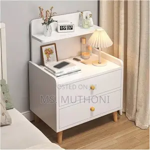 DIY White Bedside Table With 2 Drawers a Shelf