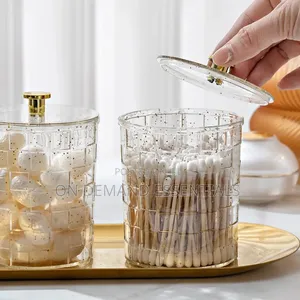 New PET Cosmetic Cotton Box Dustproof ABS Crystal Organizer
