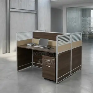 Office Workstation; 2 Way Brown Office Workstation