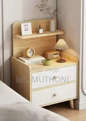 Neutral Tones Nordic-Inspired Nightstand / Bedside Table