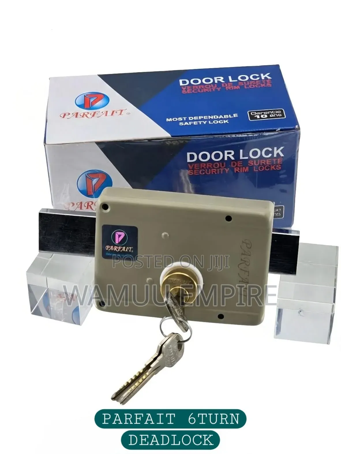 Parfait Double Key 6-Turn Rim Lock,