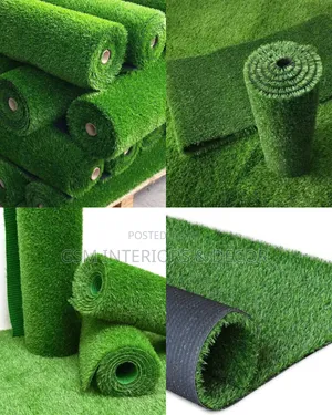 Artificial Green Grass Carpets With Coal Black Back