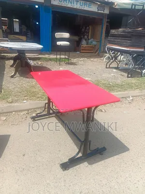 Red Rectangular Restaurant Marble Table 