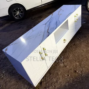 Executive Box TV Stand With Marble Top