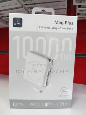 WiWU XF17 3-in-1 Magnetic 10000mAh Power Bank - Grey