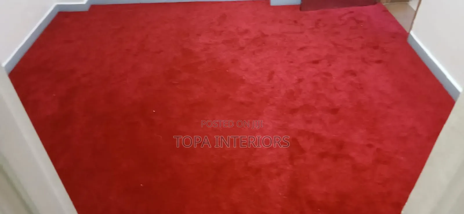 Fluffy Red Floor Wall to Wall Carpets
