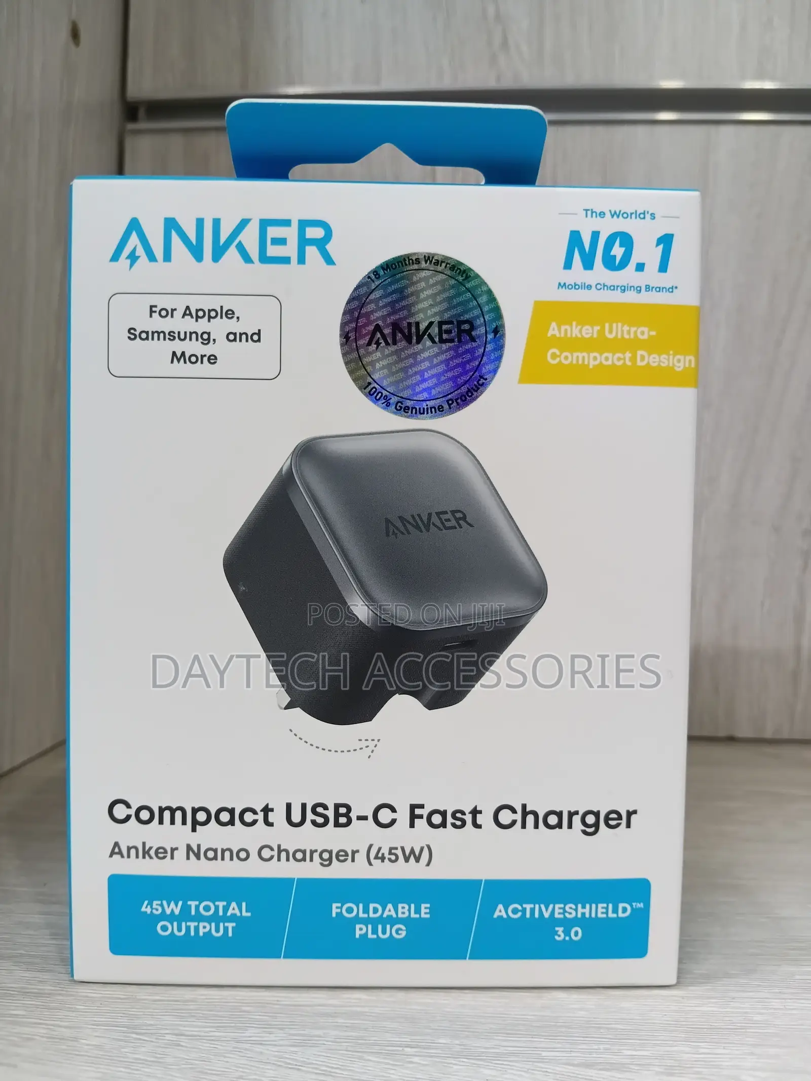 Anker Nano Charger 45W USB-C Foldable Plug Adapter.