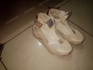 Beige High-Top Chunky Sneakers