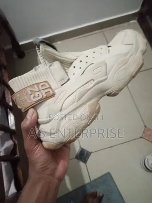 Beige High-Top Chunky Sneakers