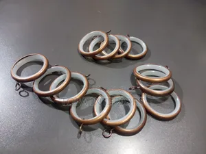 Brown DRAPERY METAL CURTAIN RINGS Without Plastic Rubber