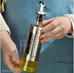 300ml Glass Oils Dispenser Bottle With Stainless Steel Metal Cover