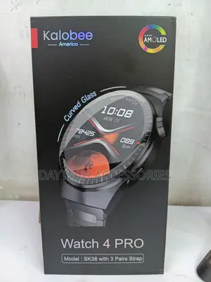 Kalobee SK38 Watch 4 Pro Smartwatch With 3 Strap - Black