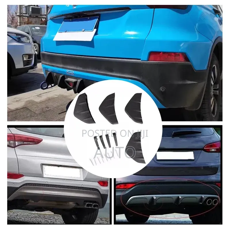 4 PCS Rear Bumper Diffusers | Universal Shark Fin Diffuser Kit