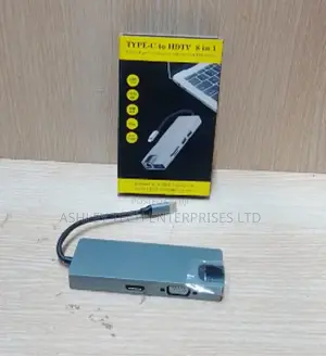 USB Type-C Hub 8-in-1 Multiport Converter for Office Home Use