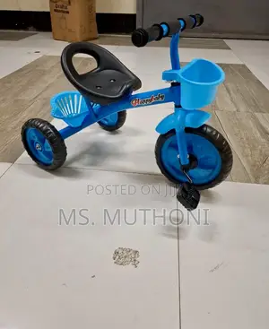 HappyBaby Kids Tricycle With Dual Storage Baskets – Vibrant Blue