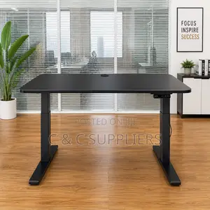 Black Height Adjustable Home Desk-120cm