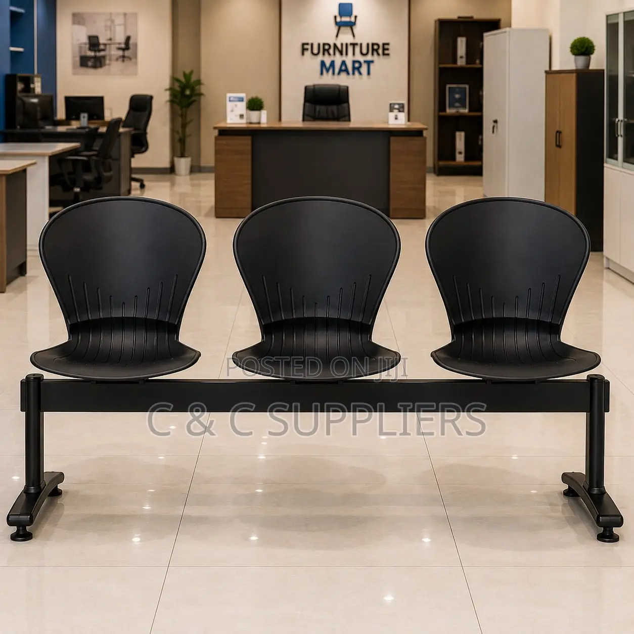 3-Seater Modern Airport Bench.