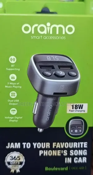 Oraimo Boulevard Car Charger Fm Transmitter Occ-32d