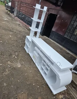 White TV Stand With Shelf Combo | Modern Design