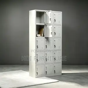 Office Cabinet; 15 Lockers Heavy Duty Steel Modern Office Cabinet