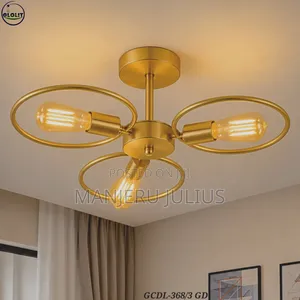Triple Gold-Ring Chandelier